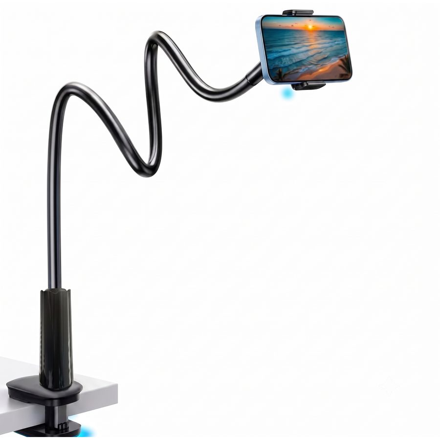 A clamp-style phone holder that grips the phone firmly